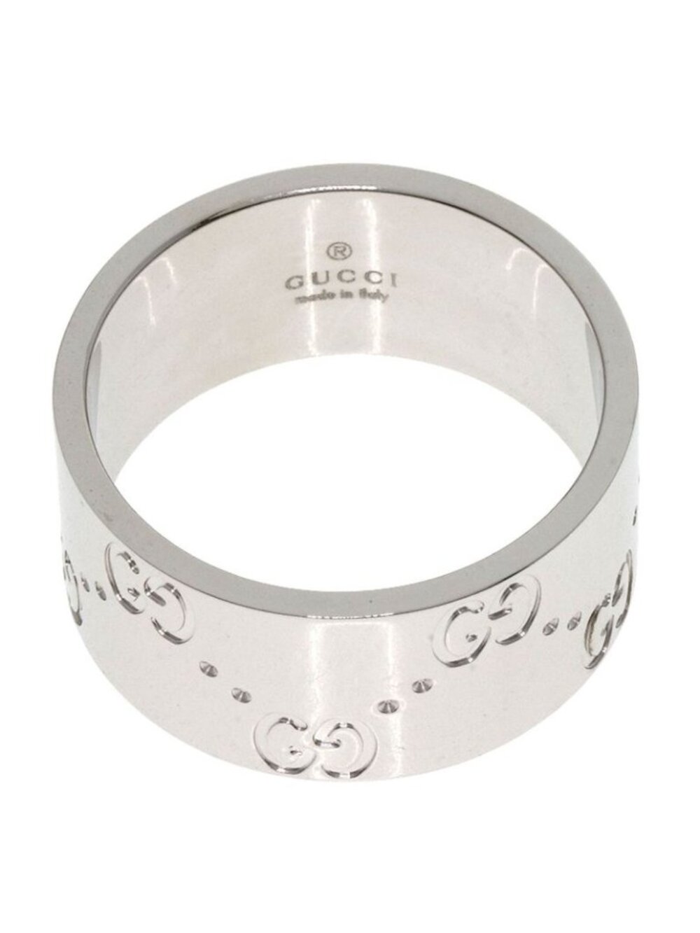 Gucci GG Icon Wide Ring 18K White Gold - Picture 5 of 8